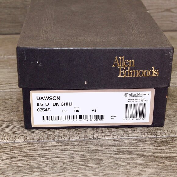 * NIB * $395 Allen Edmonds DAWSON 8.5 D Chili * Factory 2nds * add $15 new Trees